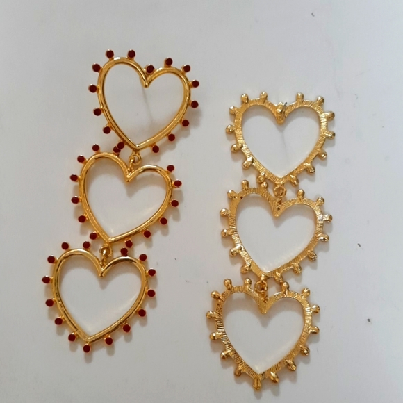 Heart Statement Earrings - Picture 2 of 6